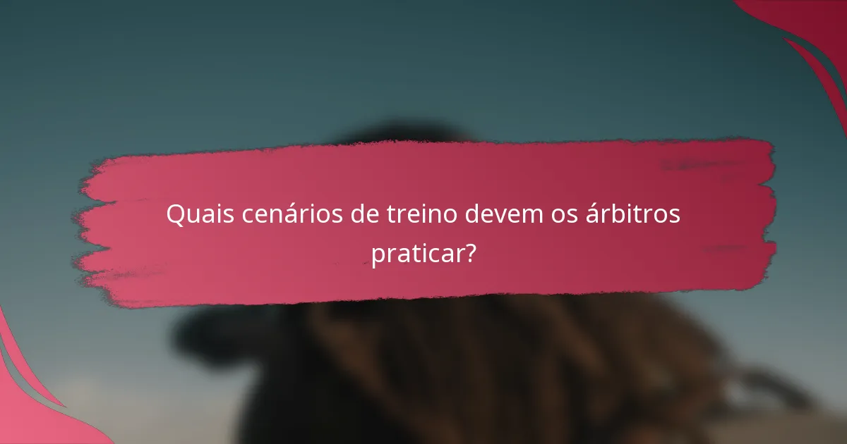 Quais cenários de treino devem os árbitros praticar?
